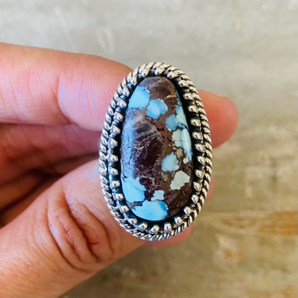 ♥️ Navajo ♥️ Ben Jimenez Sterling Silver & Golden Hills Turquoise Ring